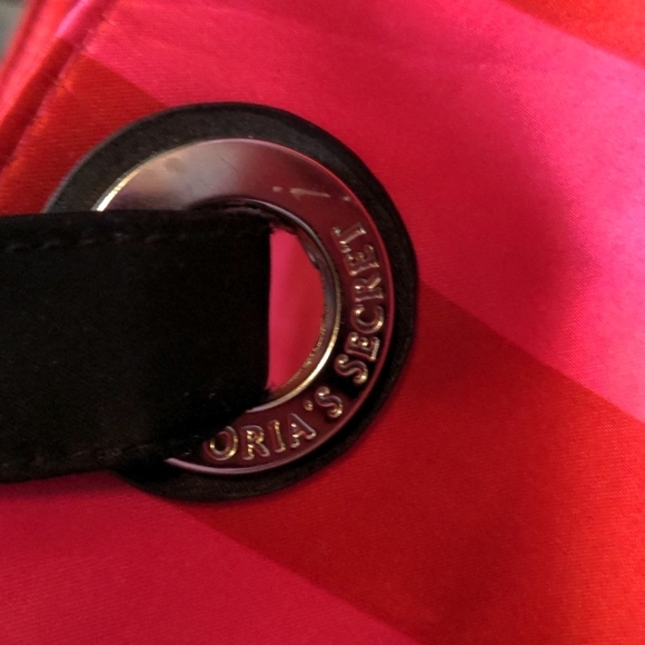 Victoria's Secret Sparkle XL Classic Stripe Satin Travel Bag Tote - Picture 7 of 10